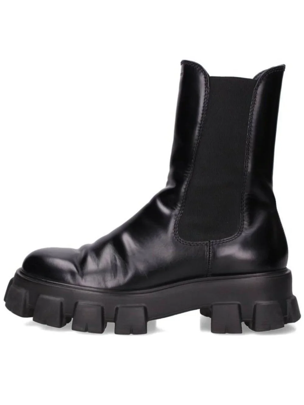 Prada Monolith Chelsea Leather Boots 9.5